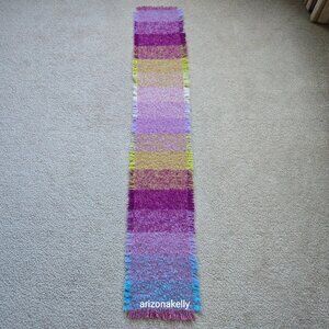 NWOT Wool & Mohair Curly Scarf Avoca Purple Turquoise